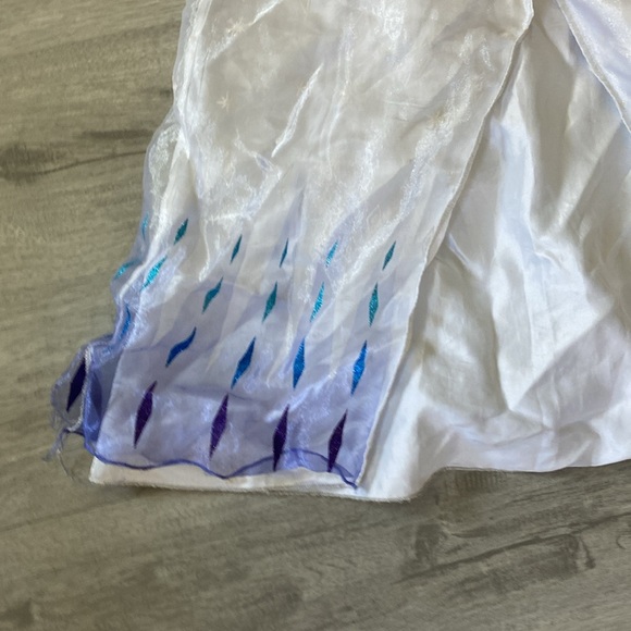 Disney Princess Frozen Elsa White dress gown size 7/8 - Picture 3 of 7